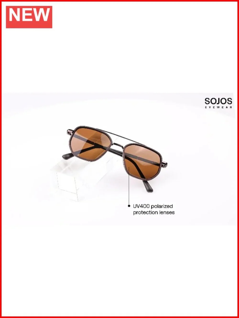 Retro Polarized Aviator Sunglasses Women Men Square Tangle Free Hair UV400